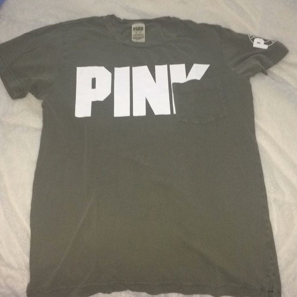 Army Green PINK Logo T-shirt